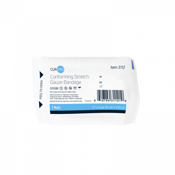 CUR-Pro Conforming Stretch Gauze Bandage, Sterile, 2" x 4.1 yds