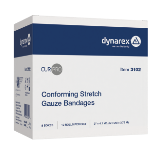 CUR-Pro Conforming Stretch Gauze Bandage, Non-Sterile, 2" x 4.1 yds