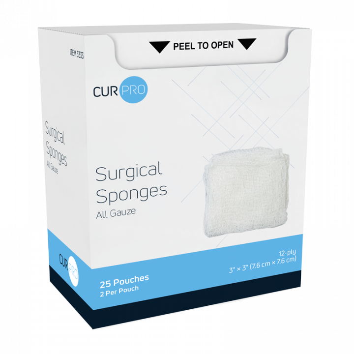 Dynarex Sterile Gauze Pads, 12-Ply, 3" x 3", 2's Configuration