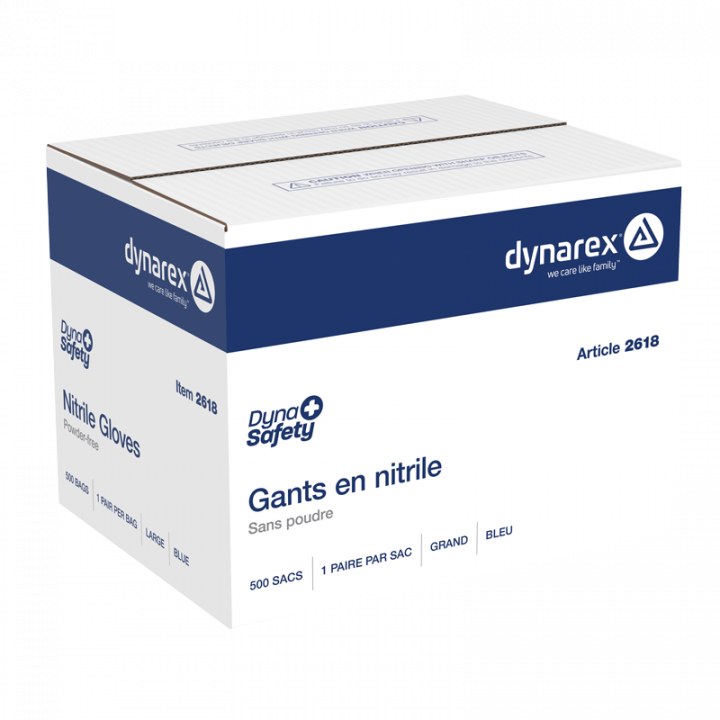 DynaSafety 2618 Nitrile Exam Gloves in a 1 Pair Bag