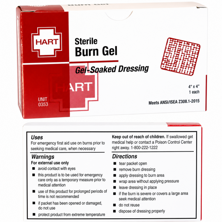 Hart Health Sooth-A-Burn Dressing, Gel-Soaked, Sterile, 4" x 4"