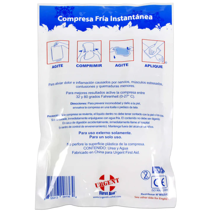 Urgent First Aid 4" x 5" Instant Cold Compress