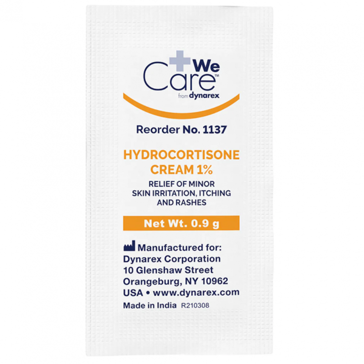 Dynarex Hydrocortisone Cream Box, 144 0.9 g Foil Packet