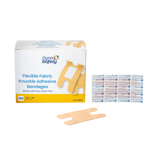 Dynarex Knuckle Adhesive Bandages, Heavy Woven Cloth, 1.5" x 3", Box