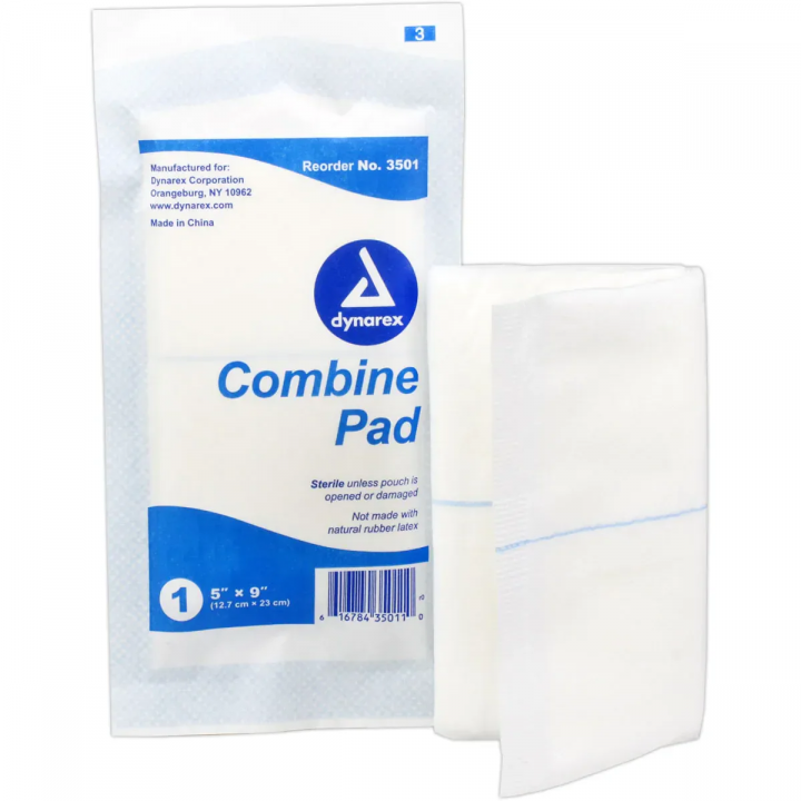 Dynarex ABD Combine Pad 5 in. x 9 in. Sterile - Each